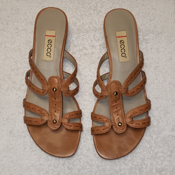 Ecco Singapore Slide Sandals, brown leather, 7 - Picture 2 of 9
